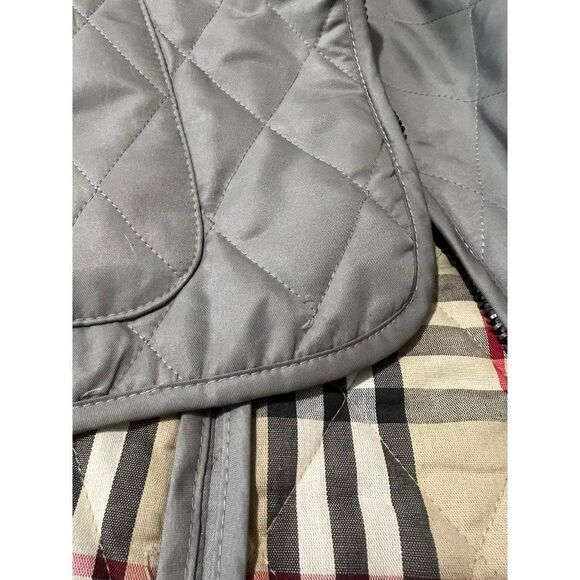 Authentic BURBERRY Grey Diamond Quilted Nova Check Utility Jacket Size S - Picture 14 of 15